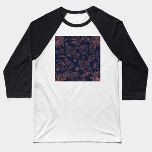 Whimsical Birds and peonies Baseball T-Shirt